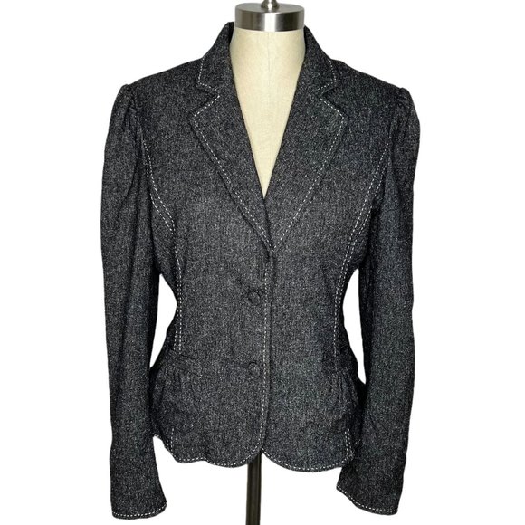 White House Black Market | Womens Size 12 Grey Lined Jacket Blazer - Picture 2 of 4